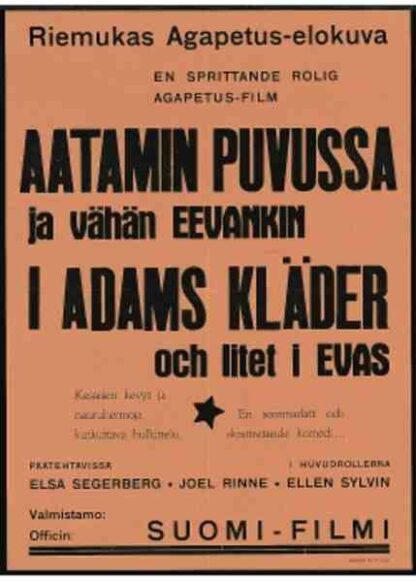Aatamin puvussa ja vähän Eevankin (1931) with English Subtitles on DVD - Image 2