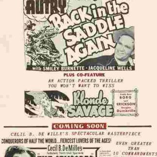 Back in the Saddle (1941) Starring Gene Autry on DVD