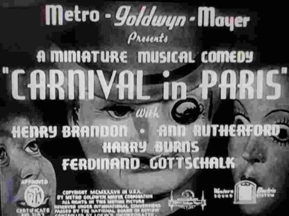 Carnival in Paris (1937) Starring Henry Brandon on DVD