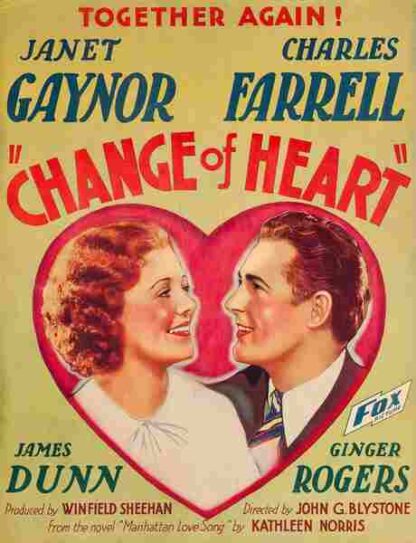 Change of Heart (1934) Starring Janet Gaynor on DVD