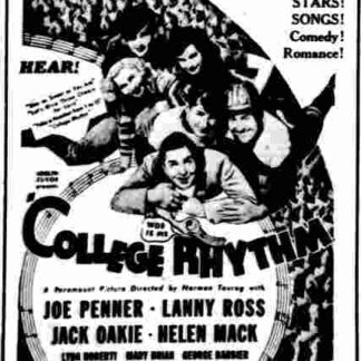 College Rhythm (1934) Starring Joe Penner on DVD