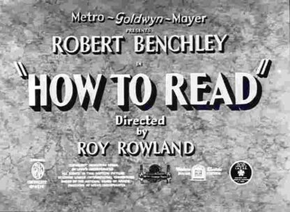 How to Read (1938) Starring Robert Benchley on DVD - Image 2