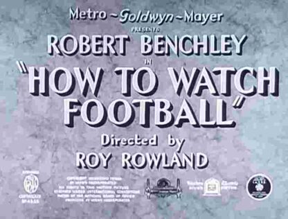 How to Watch Football (1938) Starring Robert Benchley on DVD