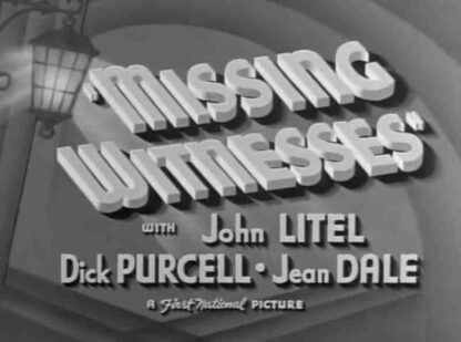 Missing Witnesses (1937) Starring John Litel on DVD