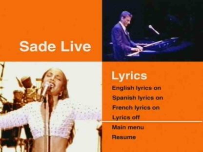 Sade Live (1994) Starring Karl Vanden Bossche on DVD - Image 3