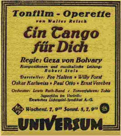 Sein Liebeslied (1930) with English Subtitles on DVD - Image 4