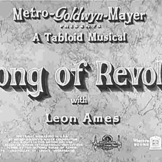 Song of Revolt (1937) Starring Leon Ames on DVD