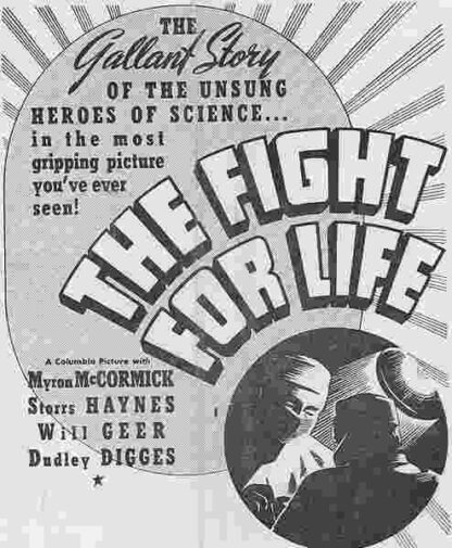 The Fight for Life (1940) Starring Myron McCormick on DVD