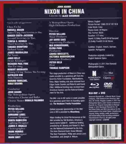 The Metropolitan Opera HD Live John Adams: Nixon in China (2011) Starring James Maddalena on DVD