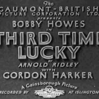 Third Time Lucky (1931) Starring Bobby Howes on DVD