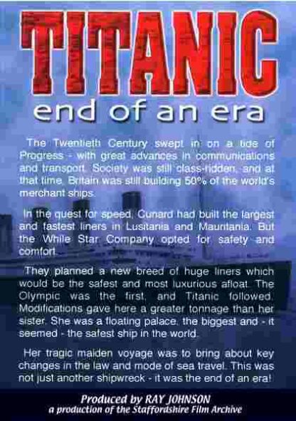 Titanic: End of an Era (1998) Starring Ray Johnson on DVD