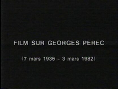 Un film sur Georges Perec (1990) with English Subtitles on DVD - Image 2
