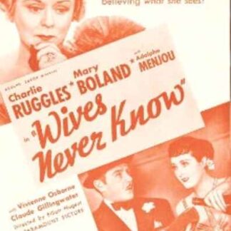 Wives Never Know (1936) Starring Charles Ruggles on DVD